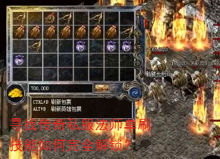 寻找传奇私服法师单刷技能如何完全解锁? 寻找传奇私服法师单刷技能如何完全解锁?