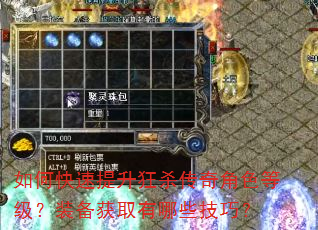 如何快速提升狂杀传奇角色等级?装备获取有哪些技巧? 如何快速提升狂杀传奇角色等级?装备获取有哪些技巧?