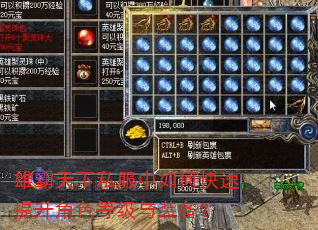 雄霸天下私服中如何快速提升角色等级与装备? 雄霸天下私服中如何快速提升角色等级与装备?
