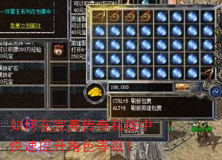 如何在完美传奇私服中快速提升角色等级? 如何在完美传奇私服中快速提升角色等级?