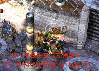 1.85星王合击三端互通版本中,如何快速提升角色战斗力? 1.85星王合击三端互通版本中,如何快速提升角色战斗力?